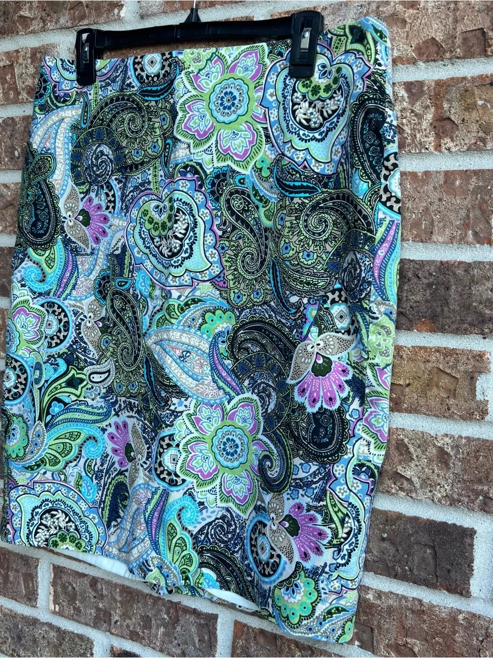 Talbots Paisley Pencil Skirt - Green, Blue, Pink